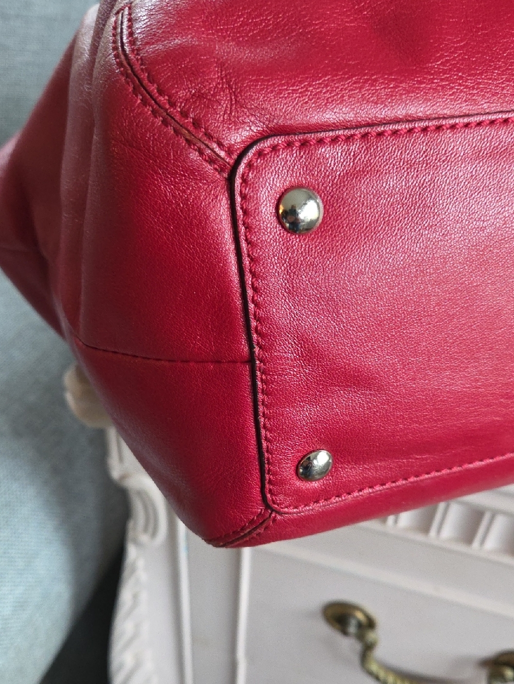 COACH Red Medium SOHO Pleated Leather Shoulder Bag 2006 - Picture 12 of 15